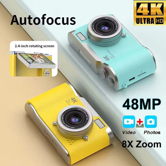 48MP Digital Camera Children Cameras With 2.4 Inch Screen Flash Lamp Video Recorder 8x Zoom Compact Cam Student Small Camcorder