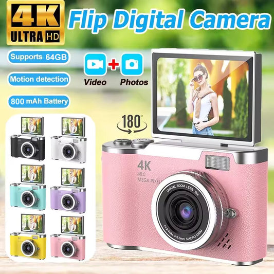 48MP Digital Camera Children Cameras With 2.4 Inch Screen Flash Lamp Video Recorder 8x Zoom Compact Cam Student Small Camcorder